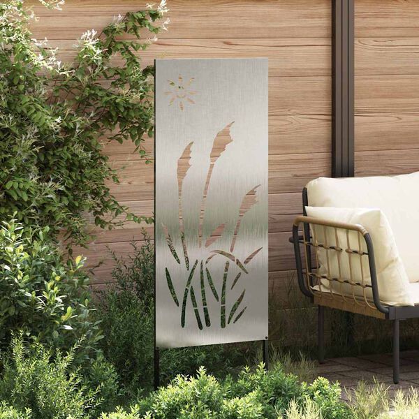 vidaXL Garten Sichtschutz-Leinwand Silber 50 x 140 cm Edelstahl