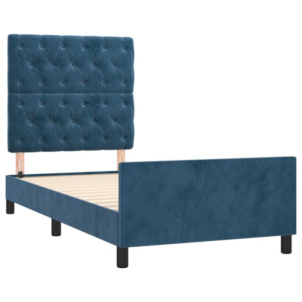 vidaXL Bettgestell ohne Matratze Dunkelblau 80x200 cm Samt