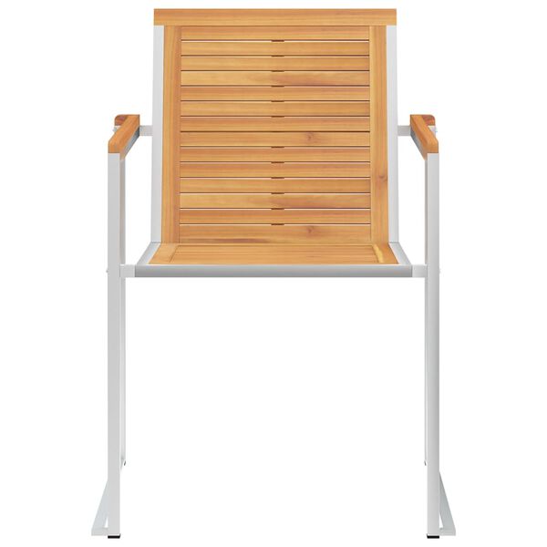 vidaXL 4 Stk. Gartenst&uuml;hle Massivholz Teak und Edelstahl