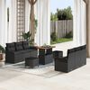 vidaXL Garten-Sofa-Set mit Kissen mit Speicher 9 pcs Schwarz