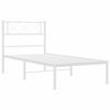 vidaXL Bettgestell mit Kopfteil Metall Wei&szlig; 100x190 cm