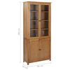 vidaXL B&uuml;cherschrank mit 4 T&uuml;ren 90x35x200 cm Eiche Massivholz & Glas