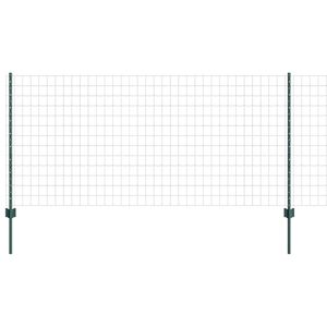 vidaXL Euro-Zaun mit Pfosten 10 x 1 m PVC-beschichteter Stahl Gr&uuml;n