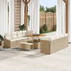 vidaXL Garten-Sofa-Set mit Kissen 11 pcs Beige Poly Rattan