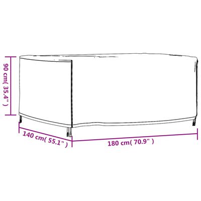 vidaXL Gartenmöbel-Abdeckung Schwarz 180x140x90 cm Wasserdicht 420D