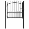 vidaXL Zauntor mit Spitzen Stahl 104x97 cm Schwarz