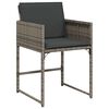 vidaXL Garten Essgruppe mit Kissen 5 pcs Grau Poly-Rattan
