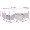vidaXL 7-tlg. Garten-Sofagarnitur mit Kissen Schwarz Poly Rattan