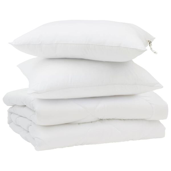 vidaXL Sommerdecke mit Kissen 3 pcs Wei&szlig; Mikrofaser