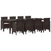 vidaXL Garten Essgruppe 9 pcs Braun Polypropylen