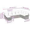 vidaXL Garten-Sofa-Set mit Kissen mit Speicher 8 pcs Grau Poly Rattan