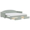 vidaXL Tagesbett Ausziehbar mit Schubladen Hellgrau 90x200 cm Samt