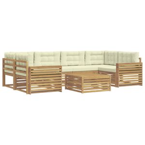 vidaXL Outdoor-Sofagarnitur 7 Stk. Wei&szlig; und Creme