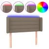 vidaXL LED Kopfteil Taupe 83x16x78/88 cm Stoff