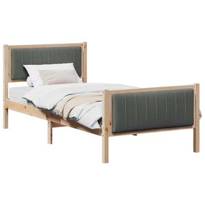 vidaXL Bettgestell Braun und Dunkelgrau 90 x 200 cm Massivholz Kiefer