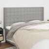 vidaXL Kopfteil mit Ohren Hellgrau 183x16x118/128 cm Stoff