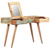 vidaXL Schminktisch mit Spiegel 112x45x76 cm Altholz Massiv