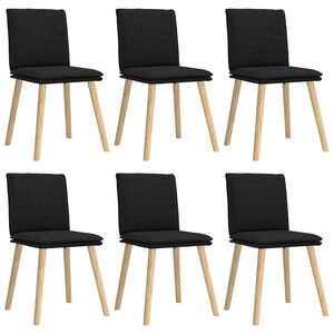vidaXL Esszimmerst&uuml;hle 6 Stk. Schwarz Stoff