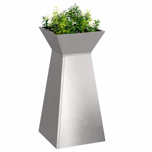 vidaXL Säulen Pflanzer Silber 35 x 35 x 73 cm Edelstahl