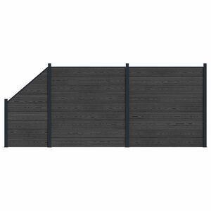 vidaXL zaunset 3 stk. 446 x 186 cm WPC und Aluminium Schwarz