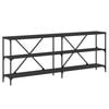 vidaXL Konsolentisch Schwarz 200x30x75 cm Holzwerkstoff und Eisen