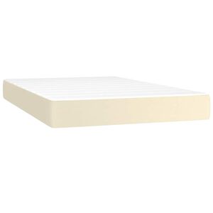 vidaXL Taschenfederkernmatratze Mittel Creme 120x200x20 cm Kunstleder
