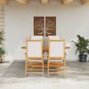 vidaXL Garten Essgruppe 5 pcs Cremewei&szlig; Massivholz Akazie
