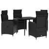 vidaXL Sofa-Tischset 5 Stk. Schwarz