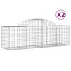 vidaXL Gabionen mit Hochbogen 2 Stk. 200x50x60/80 cm Verzinktes Eisen