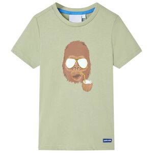 vidaXL Kinder-Kurzarmshirt Hellkhaki 116