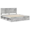 vidaXL Bettrahmen mit Kopfteil Beton 200 x 200 cm Massives Kiefernholz
