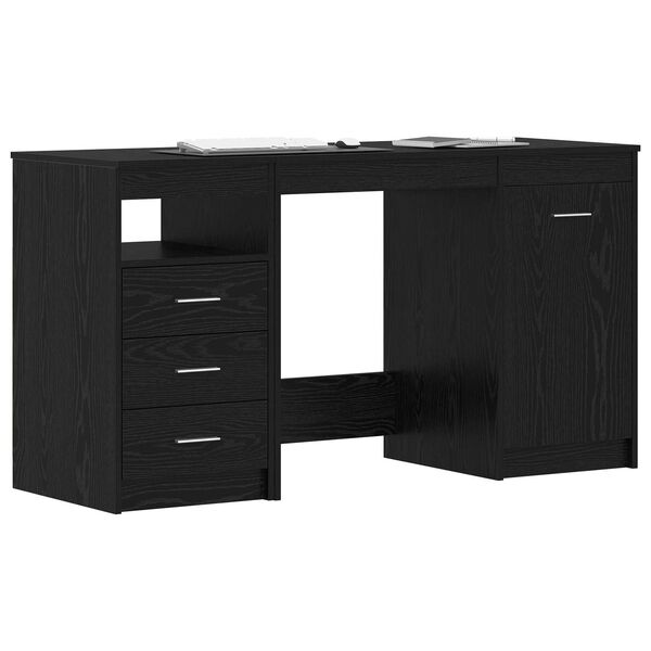 vidaXL Schreibtisch 2 pcs Schwarz Eichen-Optik 140 x 50 x 76 cm