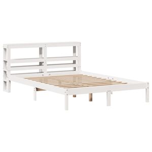 vidaXL Massivholzbett ohne Matratze Wei&szlig; 150x200 cm Kiefernholz