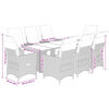 vidaXL 9-tlg. Garten-Bistro-Set mit Kissen Beige Poly Rattan