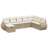 vidaXL 8-tlg. Garten-Sofagarnitur mit Kissen Beige Poly Rattan