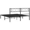 vidaXL Bettgestell mit Kopfteil Metall Schwarz 140x190 cm