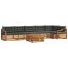 vidaXL Outdoor-Sofagarnitur mit Kissen 7 pcs Natur und Anthrazit