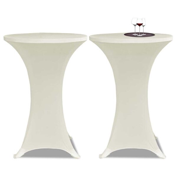 vidaXL Stehtischhussen 4 Stk. &Oslash; 70 cm Creme Stretch