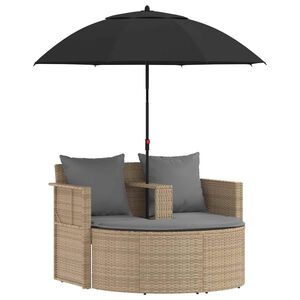 vidaXL Garten-Sofa 8 stk. Poly-Rattan Beige und Hellgrau