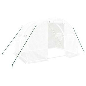 vidaXL Gew&auml;chshaus mit Stahlrahmen Wei&szlig; 6 m&sup2; 3x2x2 m