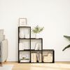 vidaXL Raumteiler-B&uuml;cherregal 3 Etagen Schwarz 99x29x99 cm
