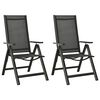 vidaXL Klappbare Gartenst&uuml;hle 2 Stk. Textilene und Aluminium Schwarz