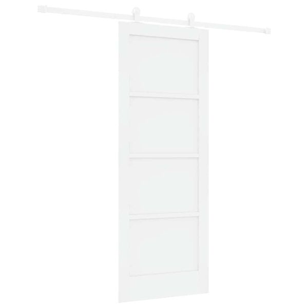 vidaXL Schiebet&uuml;r ORKDAL Wei&szlig; 78 x 202 cm Massives Kiefernholz