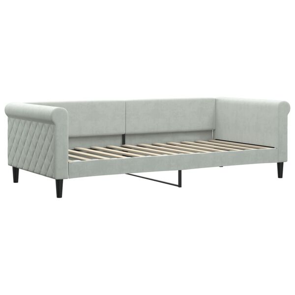 vidaXL Tagesbett mit Matratze Hellgrau 90x200 cm Samt
