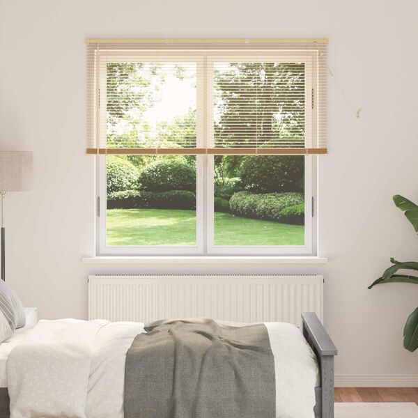vidaXL Venetianer Jalousie Hellbraun mit Muster 150 x 140 cm PVC