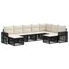 vidaXL Gartensofa-set 9 stk. Schwarz und Cremewei&szlig; Poly-Rattan