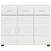 vidaXL Sideboard Hochglanz Wei&szlig; 88,5 x 30,5 x 73 cm Holzwerkstoff