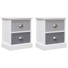 vidaXL Nachttische 2 Stk. Grau 38&times;28&times;45 cm Paulownia-Holz