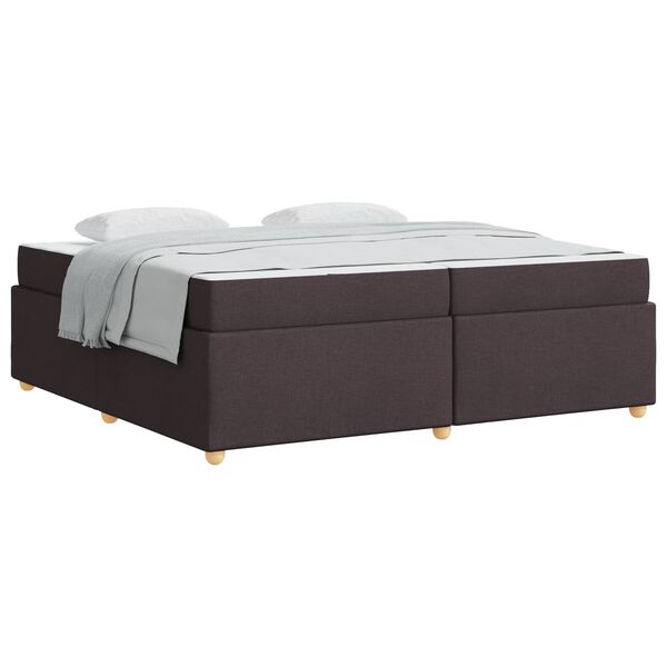 vidaXL Bettrahmen mit Matratze Dunkelbraun 200 x 200 cm Stoff