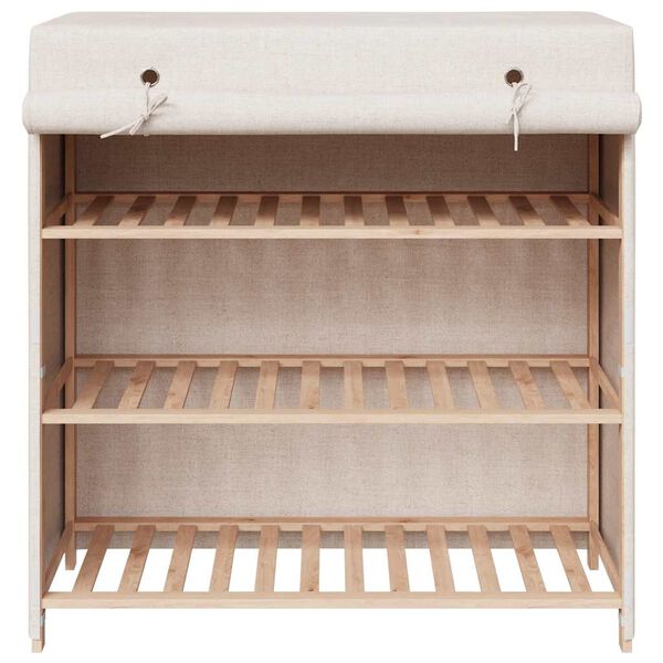 vidaXL Schuhschrank mit Abdeckung Wei&szlig; 79 x 40 x 80 cm Stoff